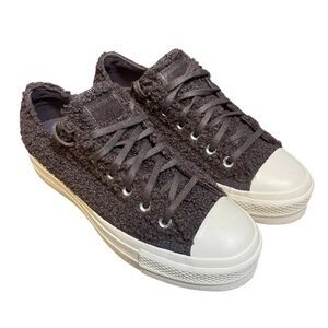 Converse CTAS Lift Ox Violet Ore Sherpa Women's Platform Sneakers 8.5